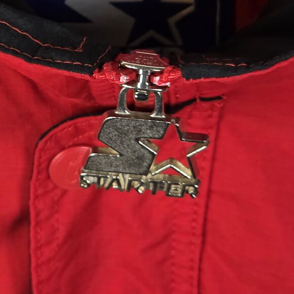 Vintage 90s Men's Large Red Wisconsin Badgers Starter Pullover 1/2 Zip - Picture 4 of 8